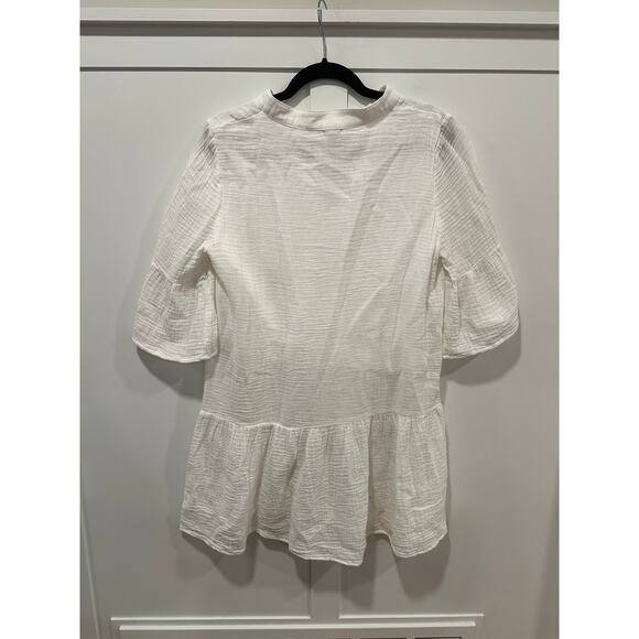NWT Monrow Easy Mini Cotton Guaze Bell Sleeve Dress Size S - Picture 2 of 6